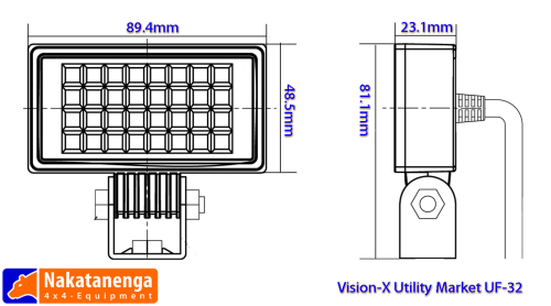 Vision-X Utility Market LED Arbeitsscheinwerfer, 500 Lumen, Ultra Wide Flood 120° - THEGREENMONKEY