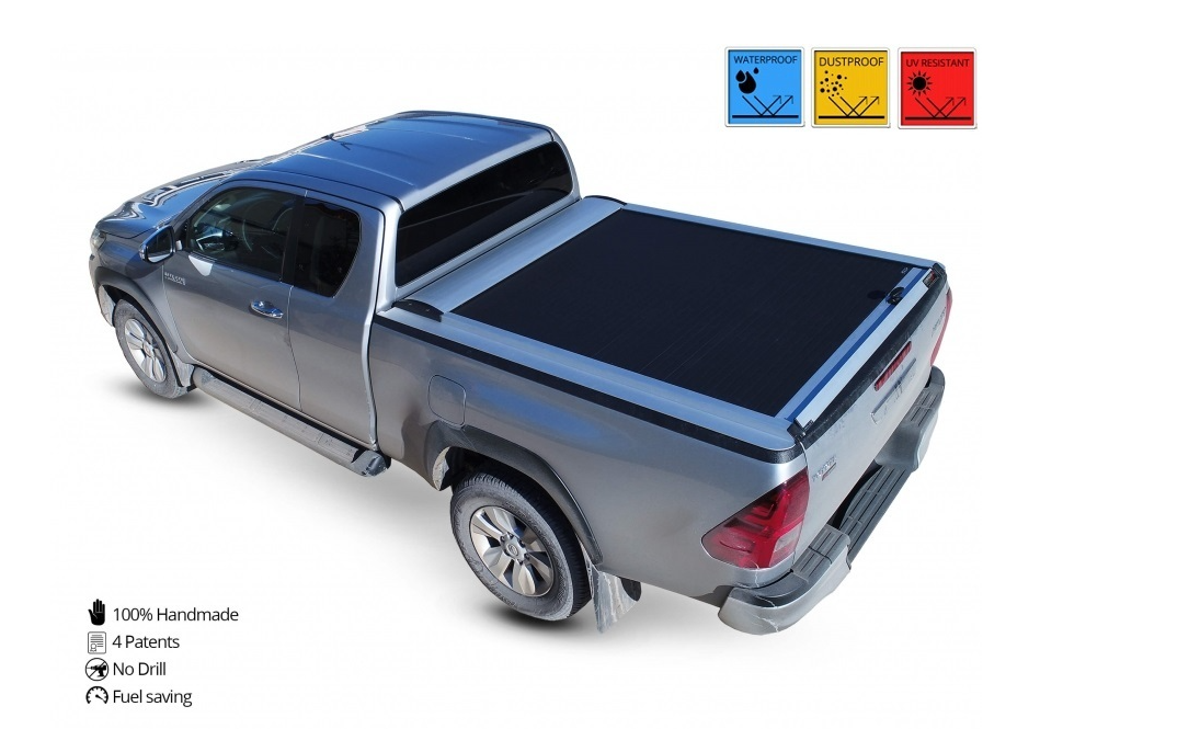 Toyota Hilux REVO 2016+ Space Cab SOT 1317 Aluminium eloxiert Laderaumabdeckung - Rollverdeck