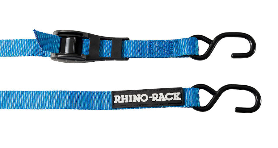 Rhino Rack Zurrgurt (2), Klemmschloss Mit Gummischutz Und Haken, 3m Lang, Blau