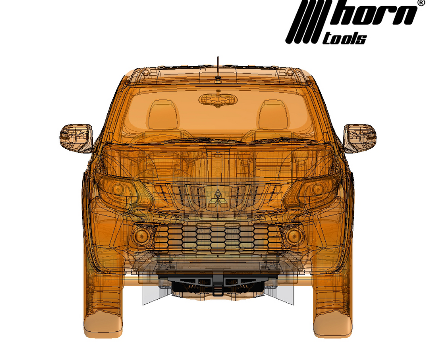 Seilwindensystem Alpha Mobil für Mitsubishi L200 2016+ und Fiat Fullback 4,3to Kunststoffseil Elektrowinde Seilwinde 12V horntools
