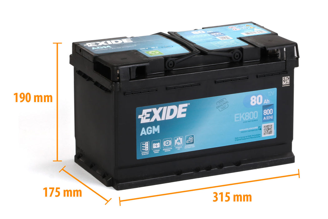 Exide EK 800 AGM-Batterie 80Ah