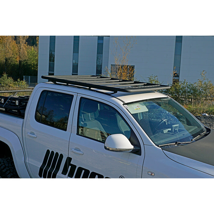 Dachträger NAVIS Nissan Navara flach Alu schwarz optional mit Reling by horntools Offroad 4x4 Dachzelt