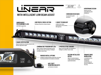 LAZER LAMPS Linear-18 Elite mit Low Beam Assist Incl. Kabelsatz