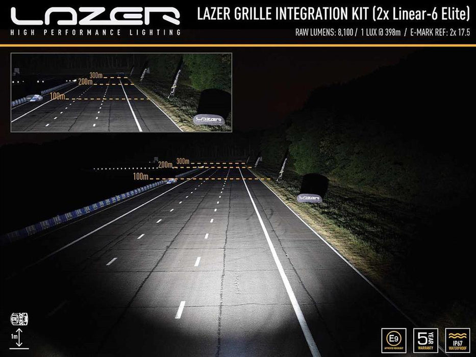 LAZER LAMPS Kühlergrill-Kit VW Caddy(2015+) inkl. 2X LINEAR-6 ELITE - THEGREENMONKEY
