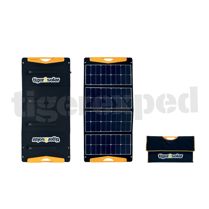 Solartasche 120Wp "tiny tiger 120/USB" mit 2xUSB und Kabelsatz (ETFE-Oberfläche, 4x30W Sunpower)