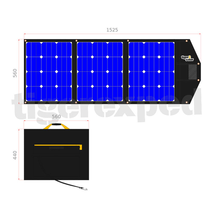 Solartasche mit MPPT Laderegler und optionalen USB Ports - Schattenparker-Kit tiny tiger120